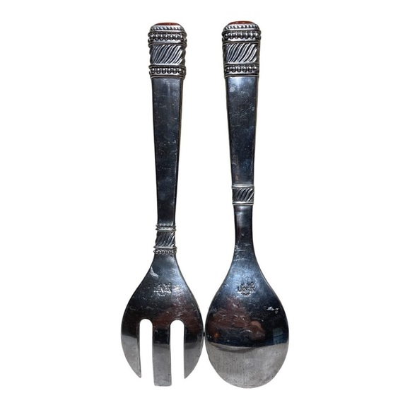 Lenox Etched Stainless Steel Salad Servers - Picture 3 of 4